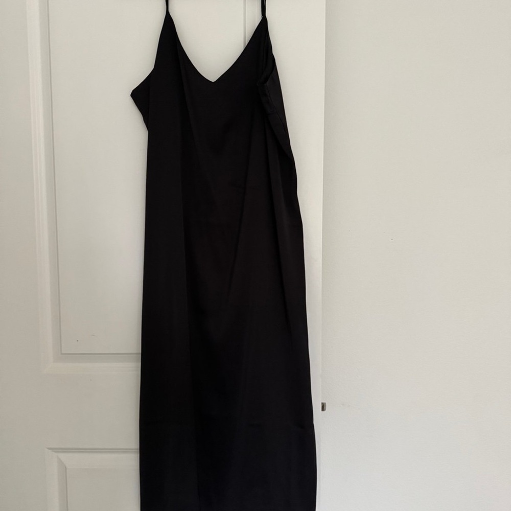 NEW The Drop women’s black satin strap Slip midi dress size XL